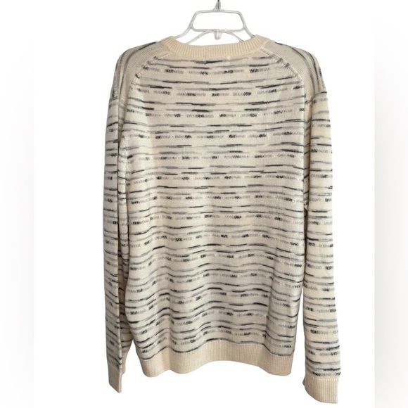 Calvin Klein V-Neck Sweater X-Large Extra Fine Merino Wool Abstract 3D Pullover - Picture 6 of 10